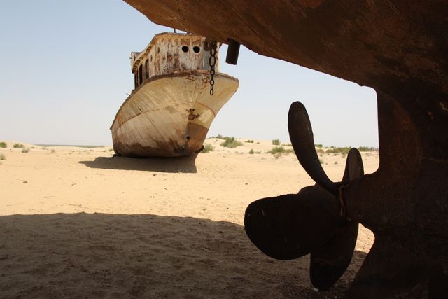 Boat wreck on the Aral Sea